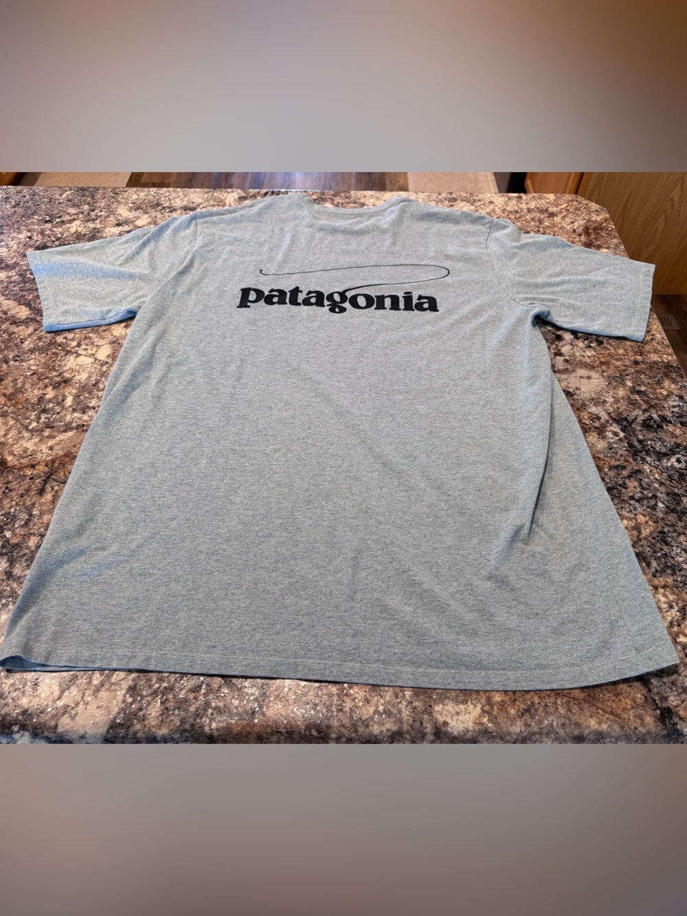 Patagonia Men's Short-Sleeve Logo Tee in Heather Blue